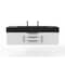 Castello Usa Nile 60" Wall Mounted White Vanity With Black Top And Brushed Nickel Handles CB-MC-60W-BN-2053-BL - alternate 1